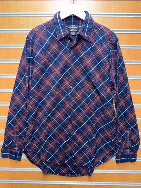 Polo by Ralph Lauren Navy and Red Plaid Long-Sleeve Button-Down Shirt